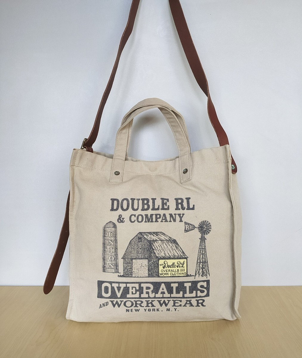 Market Tote Workwear Tote Bag RRL Leather-Trimmed Logo-Print