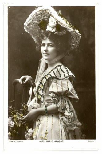Antique RPPC monochrome postcard Miss Marie George actress stage music hall