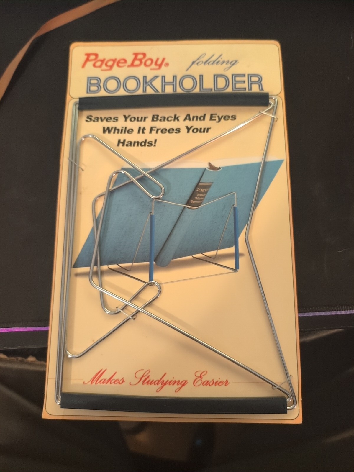 VINTAGE Page Boy Folding Book Holder & Ebook Readers Stand,N.O.S. Made in U.S.A