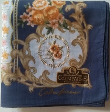 USED HANDKERCHIEF VINTAGE BANDANA PATTERN COTTON 18" POCKET SQUARE HANKY LADIES