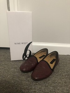 Nine West 紫色皮质平底鞋尺寸5 5 Ebay