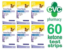 Ketone Test Strips (60 Strips) FreeStyle Optium Blood Abbott EXP 09/26