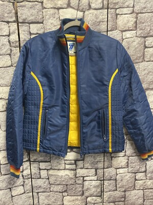 Seventyseven Damen Stepp-Jacke Gr. M Blau-gelb,stylisch,2H37