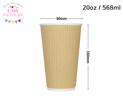 Einweg Kaffeebecher Papier Kraft Kräuselung Becher & Deckel Heißgetränke dreilagig