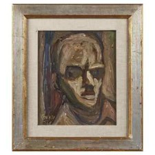 Vinicio Berti, opera unica, olio su tavola, 1946, Autoritratto