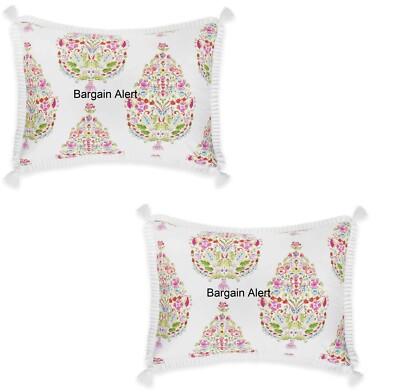 Dena Home Santana 2 x Standard Pillow Shams Floral Pink Purple Blue Green