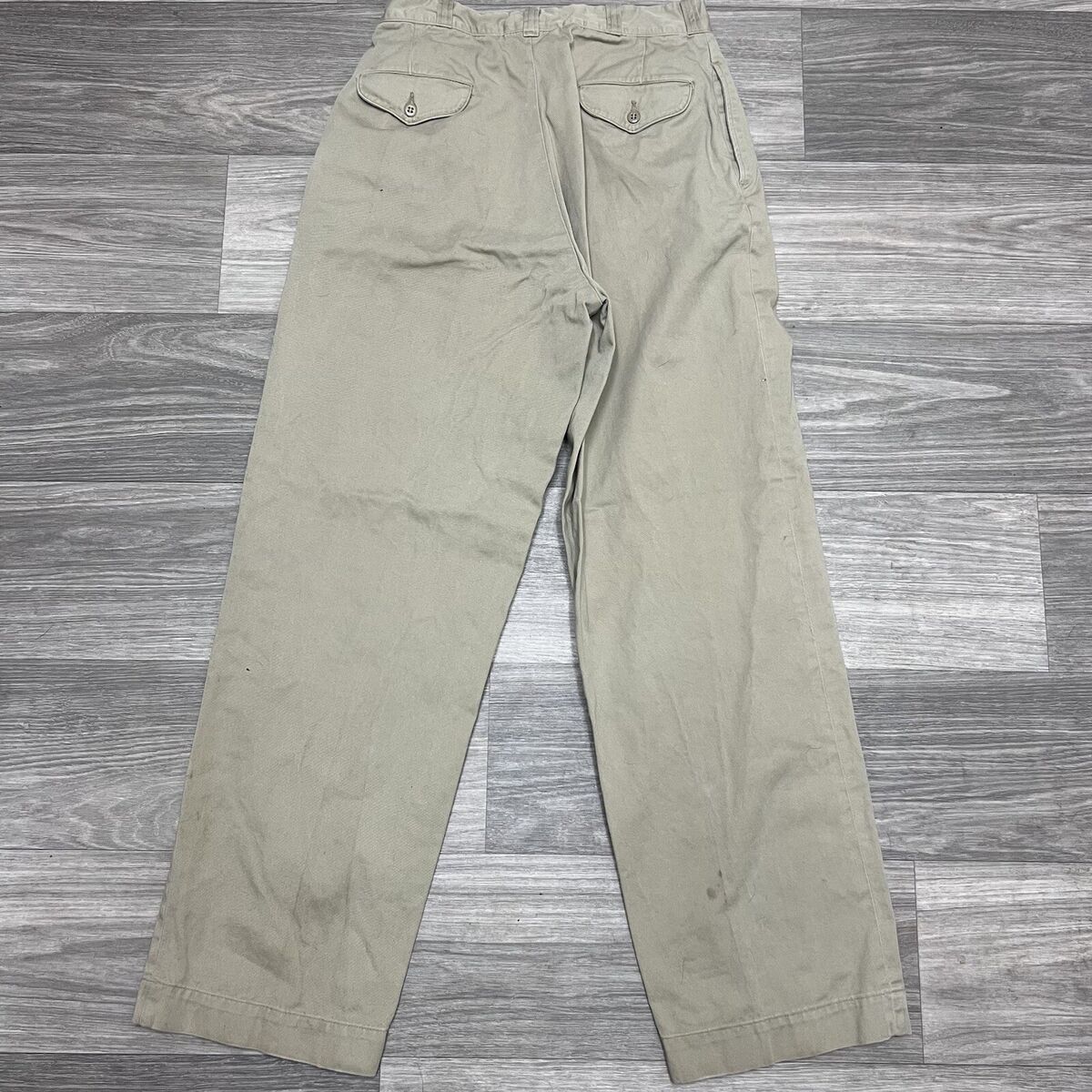 Vintage 50s US Army Khaki Chino Trousers Pants Mens 28x31 Vintage 50s US Army Khaki Chino Trousers Pants Mens 28x31