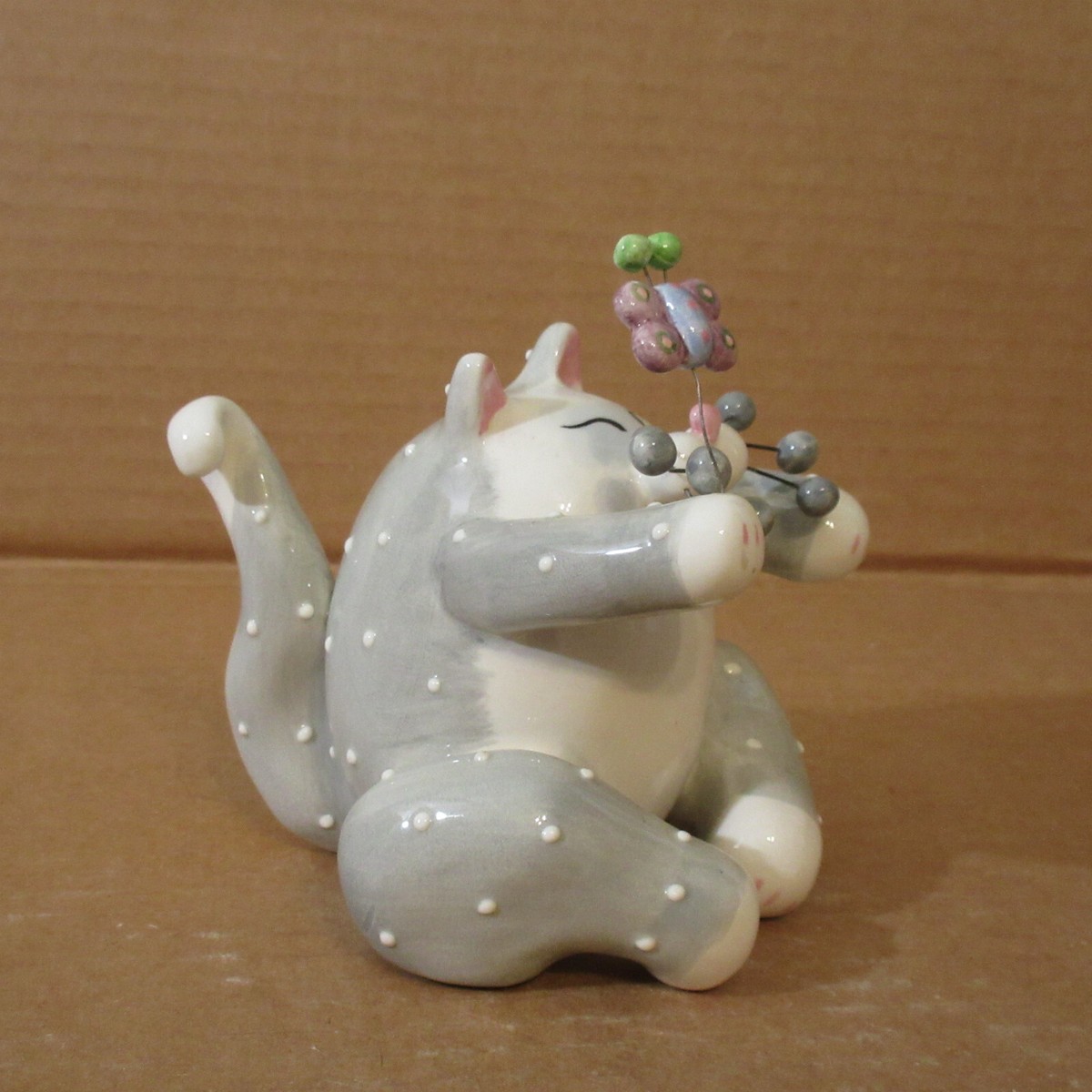 Vtg WhimsiClay Cat Amy Lacombe 