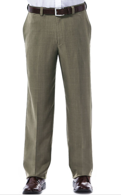 Men Dress Pants Haggar Men's E-Clo Dress Pants - Classic Fit Flat Front  With Recycled REPREVE Fabric