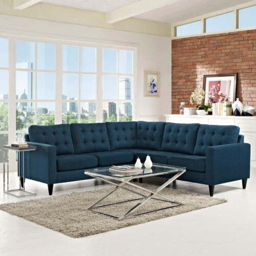 Modway Empress 3 Piece Upholstered Fabric Sectional Sofa Set- Choose Color Image
