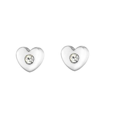 Ohrstecker Herz mit Kristall in der Mitte