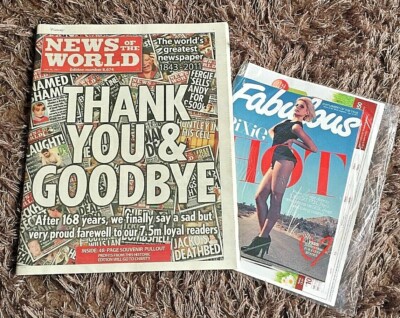 News of the World - Letzte Zeitungsausgabe + versiegelte Beilage - kostenloser Versand UK