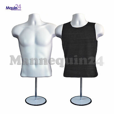 Details about   MALE TORSO DRESS FORM REMOVAL HANGER WHITE FREE-STANDING MANNEQUIN