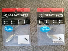 2 - GREAT LAKES FINESSE UNDER SPINS 3/16 OZ MATTE BLACK GOLD BLADES