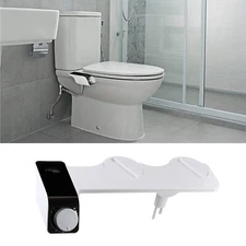 Self-Cleaning NonElectric Dual Nozzle Bidet Attachment Adjustable Water Pressure