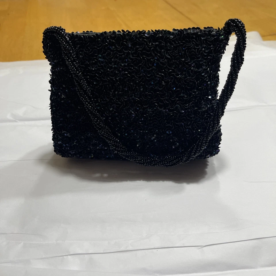 Preciosa hematita MOYNA? Cartera clutch con correa de cuentas, forrada en el interior Foto 2 de 4