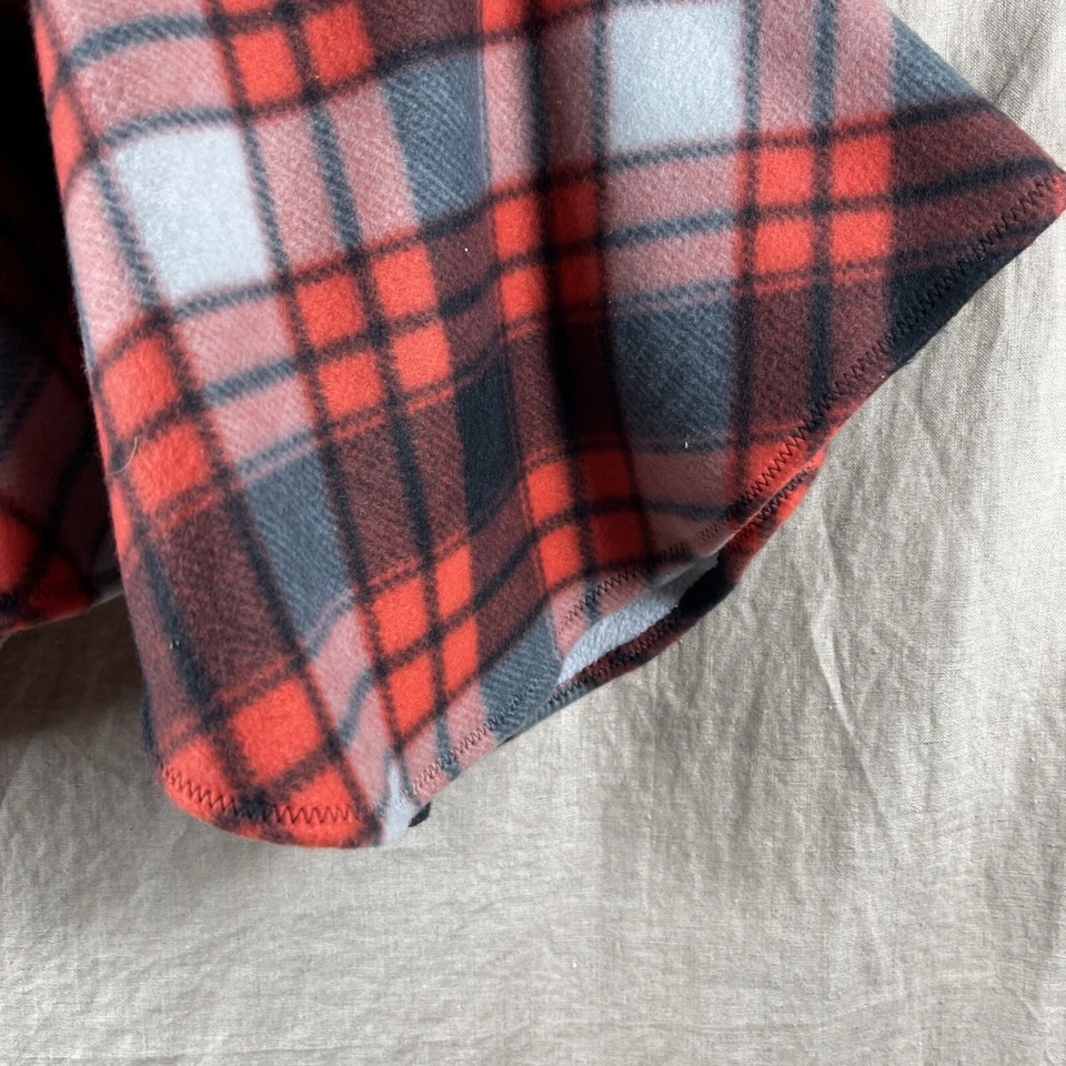 Poncho único para niñas multicolor a cuadros polar con capucha cierre de botones talla única Foto 4 de 4