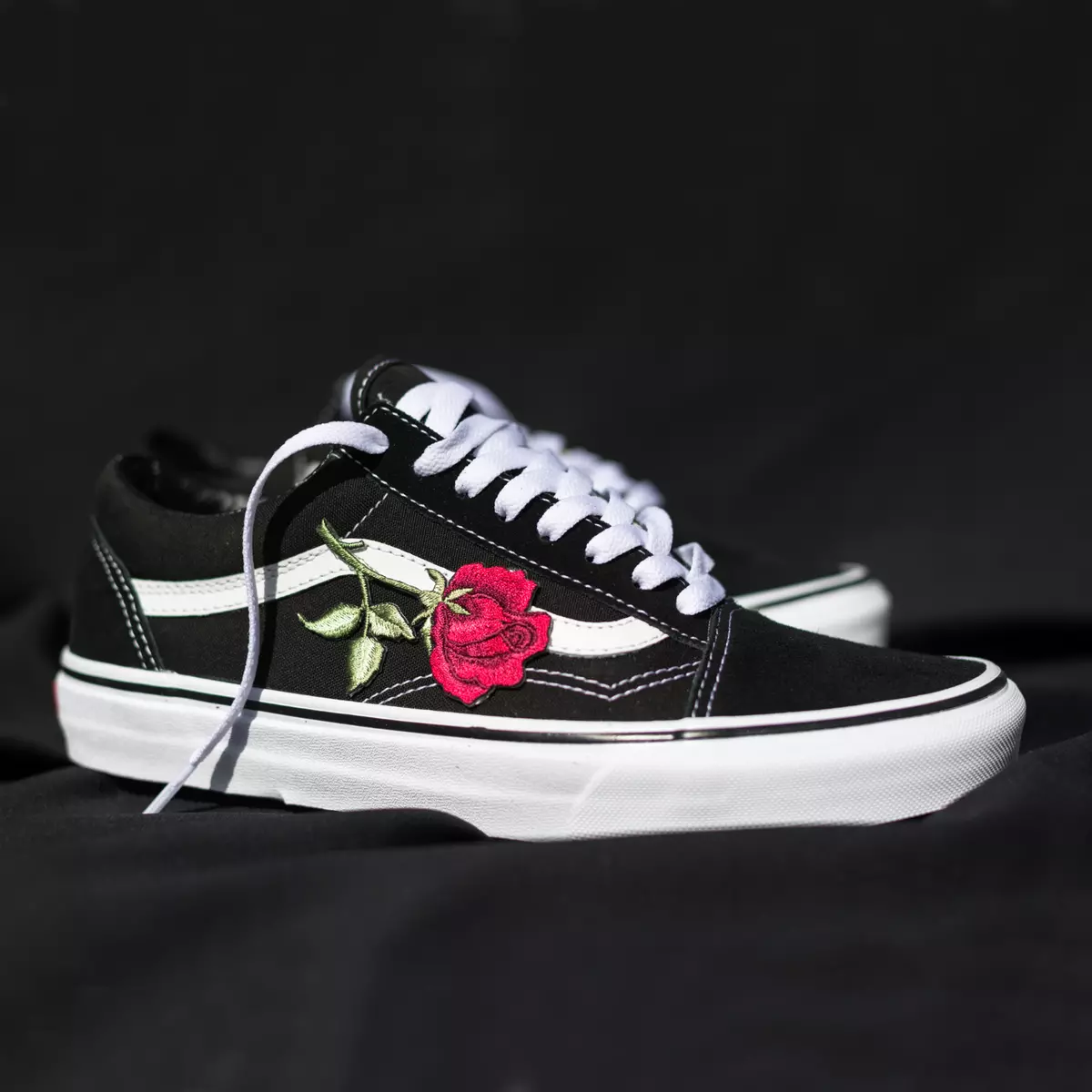 Custom Rose Vans Old Skool Shoes Rose Vans Custom Vans 