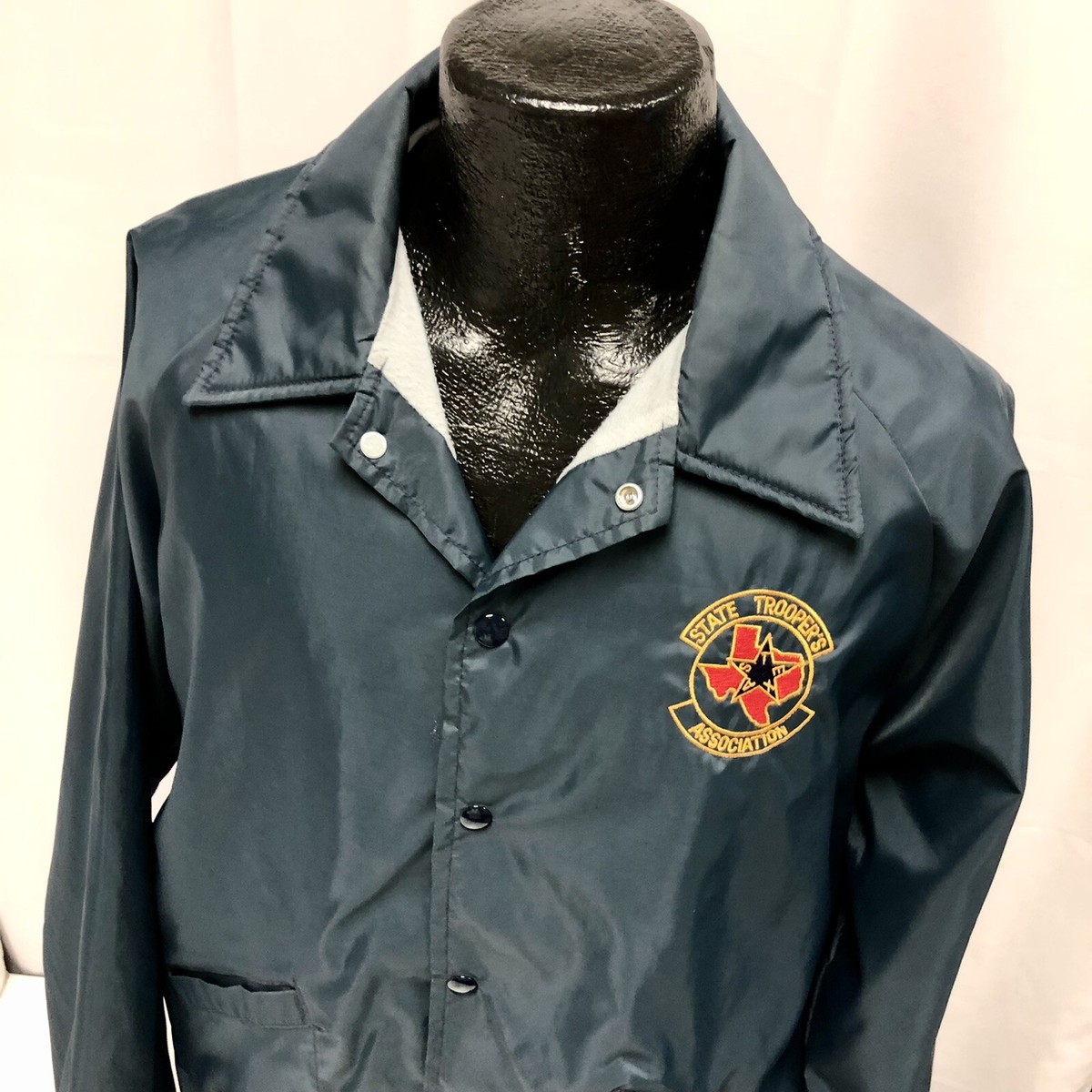Vtg 70 80's Swingster Blue Police Cop Windbreaker Texas STATE