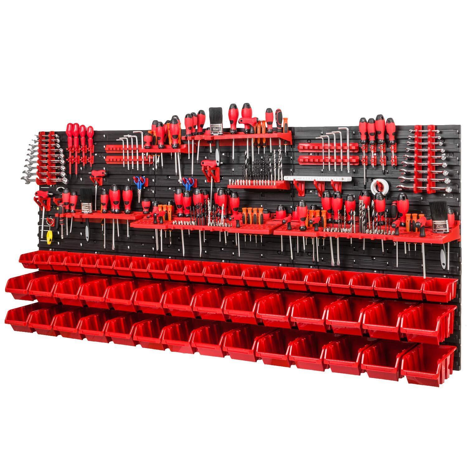 WALL MOUNT STORAGE BOARD ORGANIER BOXES GARAGE TOOL DIY BIN PANEL RACK ...