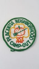 Vintage Sewn Girl Scout Patch Badge ~ Placentia Neighborhood Camp-Out Oct 1967