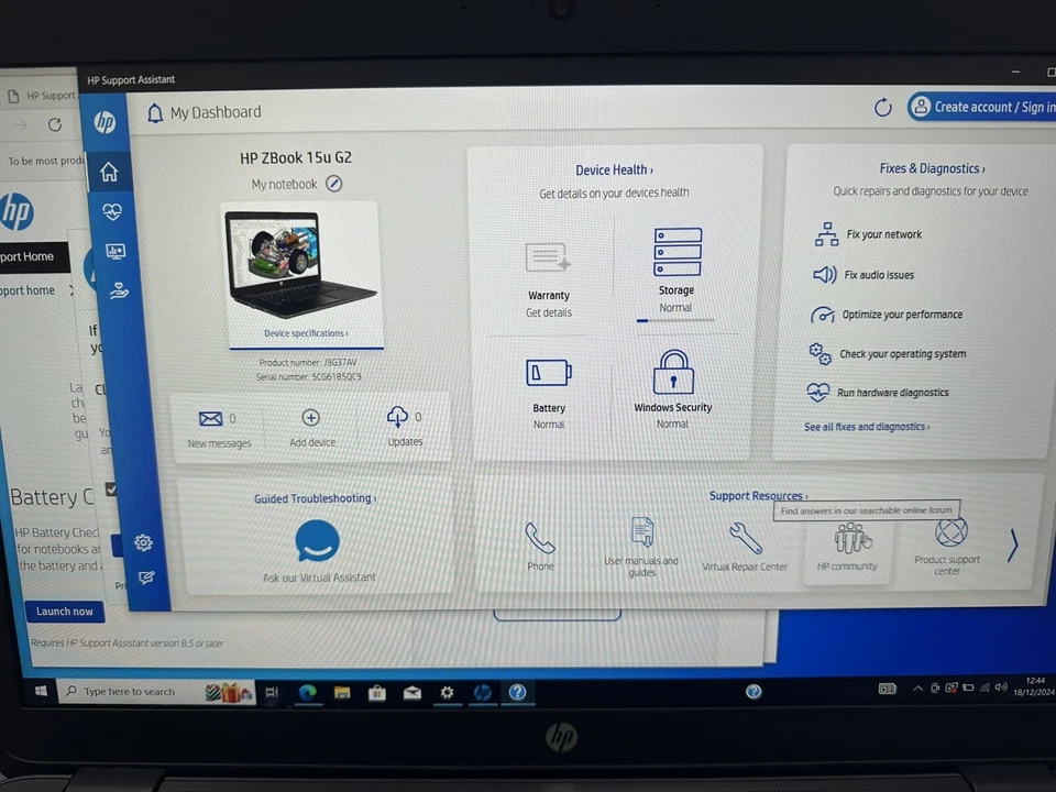 HP Zbook 15u G2 Laptop 15.6" Core i7-5500u  AMD FirePro M4170 8GB RAM 240GB SSD - Image 2 of 4
