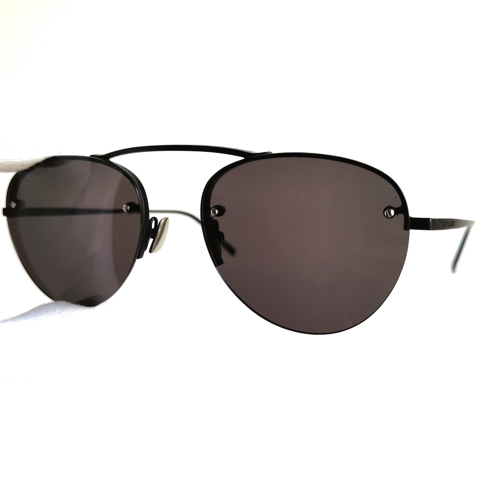 occhiali da sole SAINT LAURENT SL575 black round oval 001 sunglasses Yves Ysl
