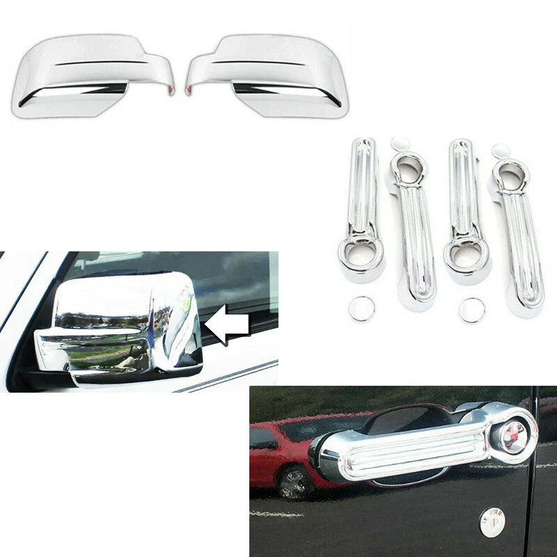Mirror Covers+Door Handle Covers Chrome For 07-12 Dodge Nitro 08-13 Jeep Liberty - Изображение 3 из 4