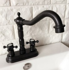 Oil Rubbed Bronze 4"Centerset Deck Mount Kitchen Faucet Sink Basin Mixer Tap