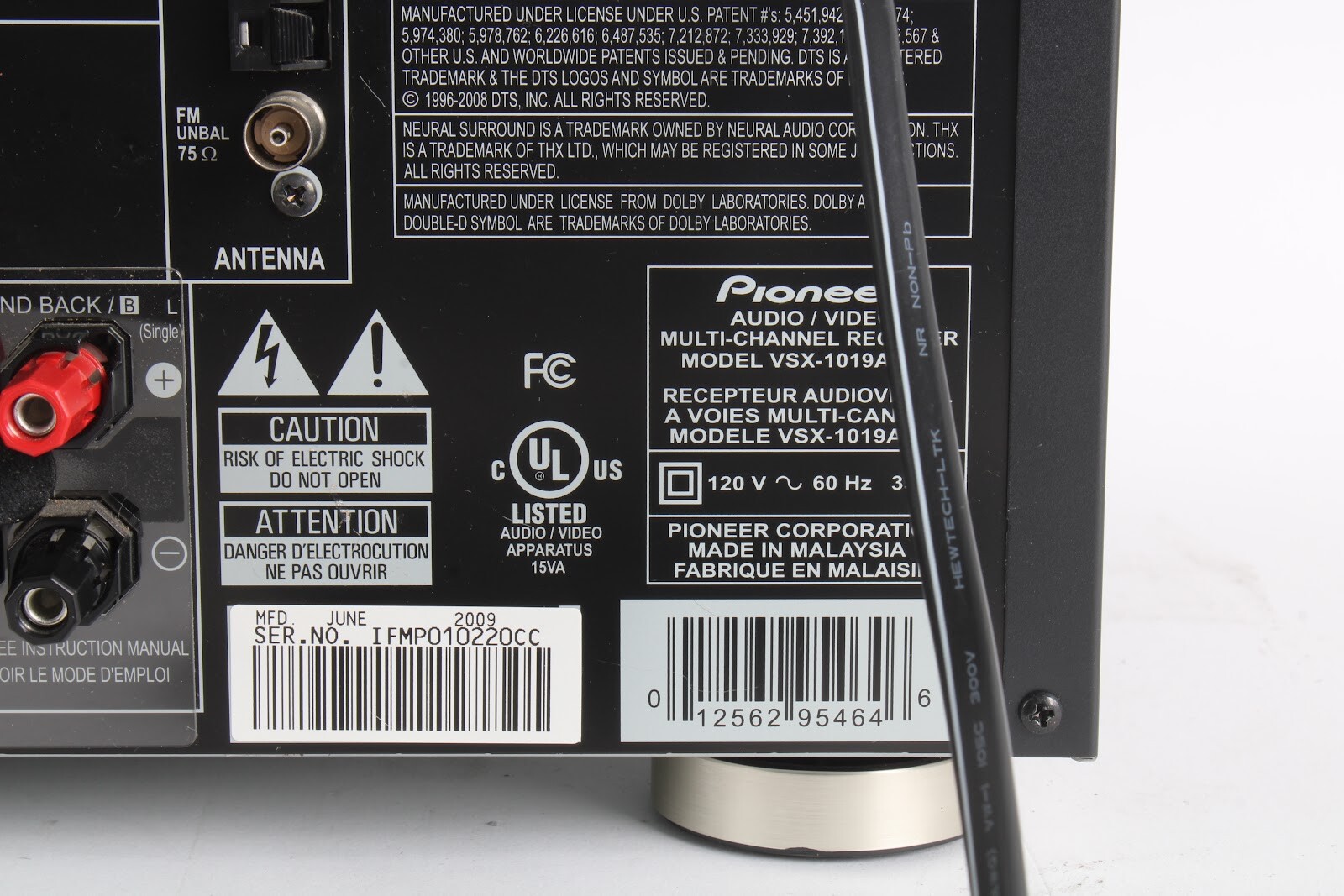 Pioneer VSX-1019AH-K Audio / Video Multi-Channel Receiver