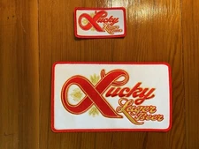 Lucky Lager Jacket Beer Patch Set large back and small front work emblem uniform