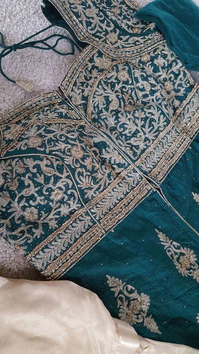 NEW INDIAN EMERALD GREEN MEHENDI DRESS READYMADE SIZE 40" CHEST FREE  SHIPPING! | eBay