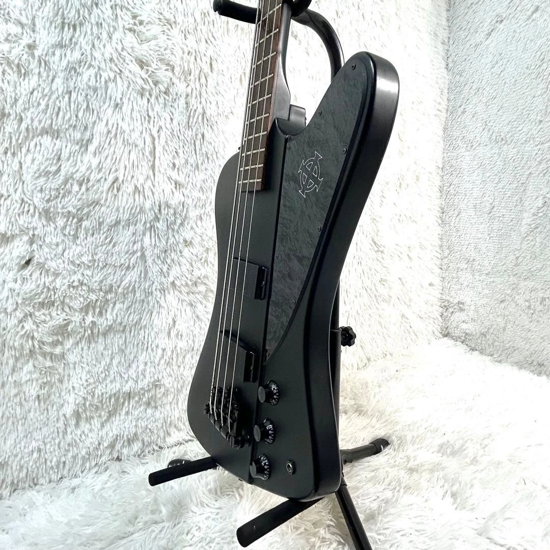 Epiphone Thunderbird Goth Bass Guitar All Black Satin Electric 4