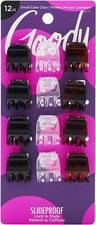 Goody Small Basic Half-Claw Hair Clips, 12-Count 3-Prong Claw Clips for All
