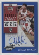 2018-19 Panini Contenders Optic Blue Prizm 1/49 Chandler Hutchison #129 Auto s3g
