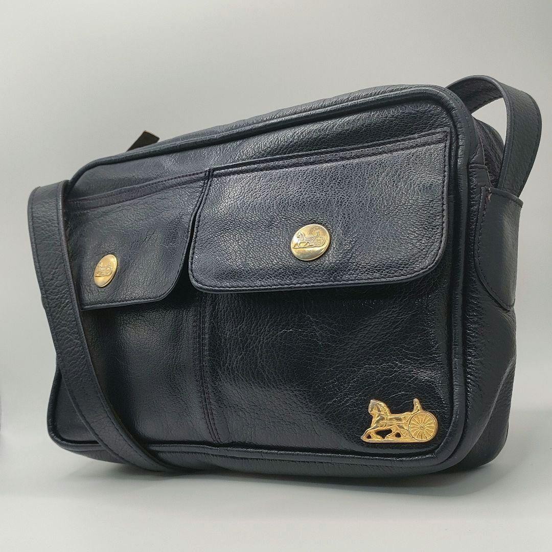 Celine Authentic Navy Leather Shoulder Bag G06243486