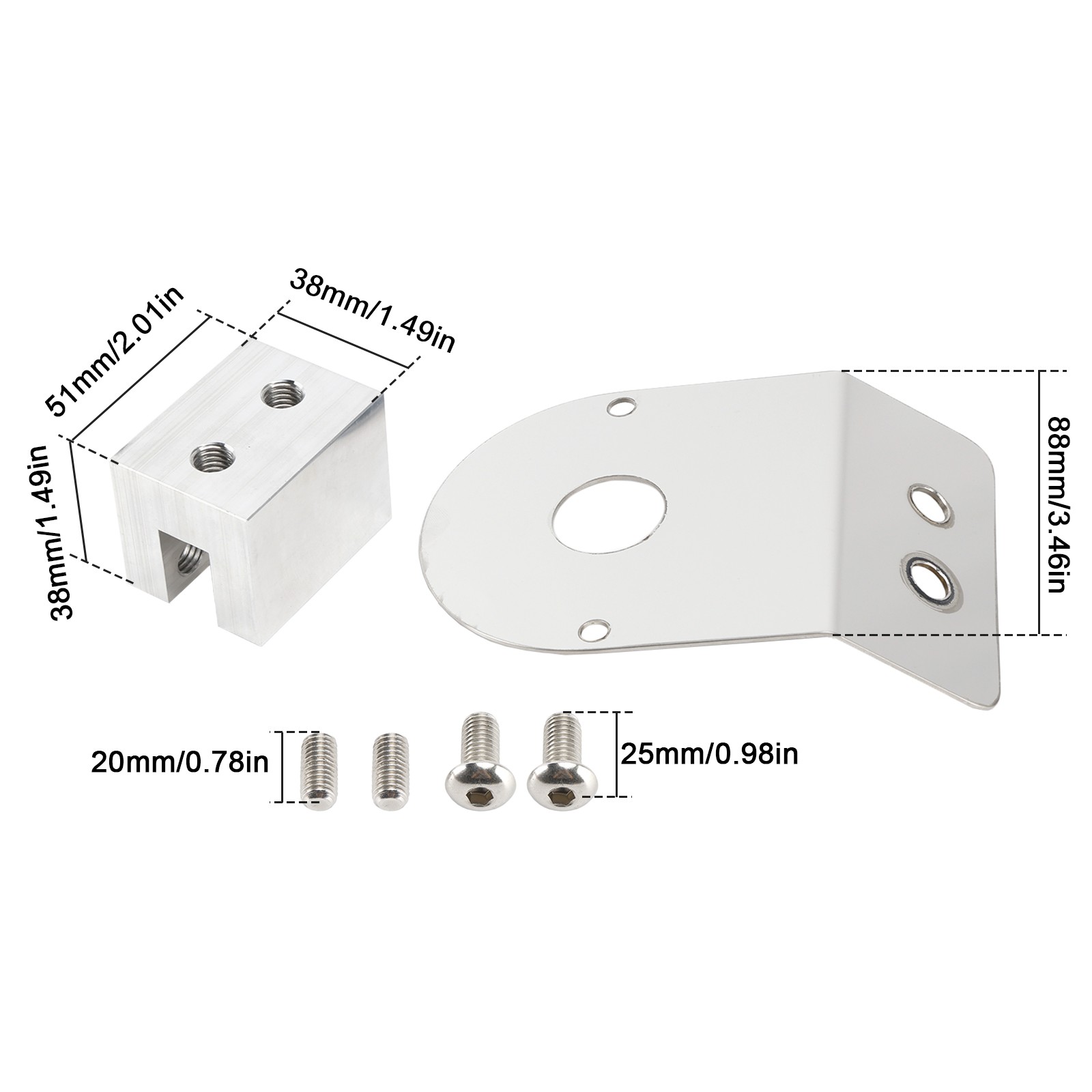 45 Degree Watermelon Light Mount Frame Bracket Angled Clamp Stainless Steel T7