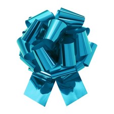 12 Inch Metallic Large Big Pull Bow Gift Wrapping Bows Ribbon Light Blue