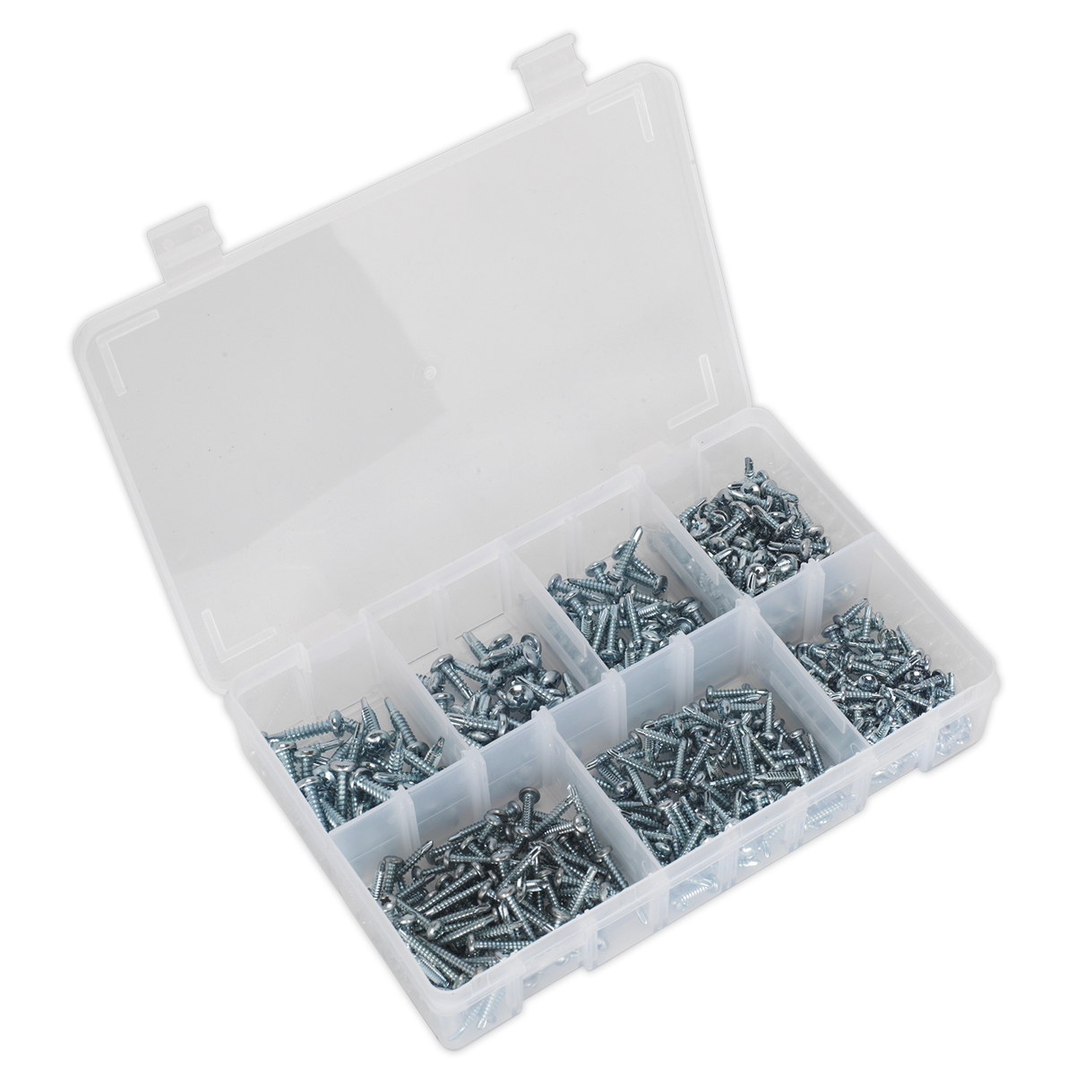 Self-Drilling Screw Assortment 500pc Pan Head Phillips Zinc
