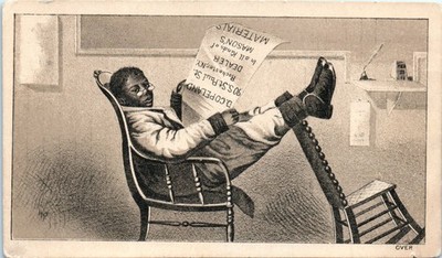 D. Copeland Jr. Drain & Sewer Pipe Trade Card - Rochester, NY Black Man Reading