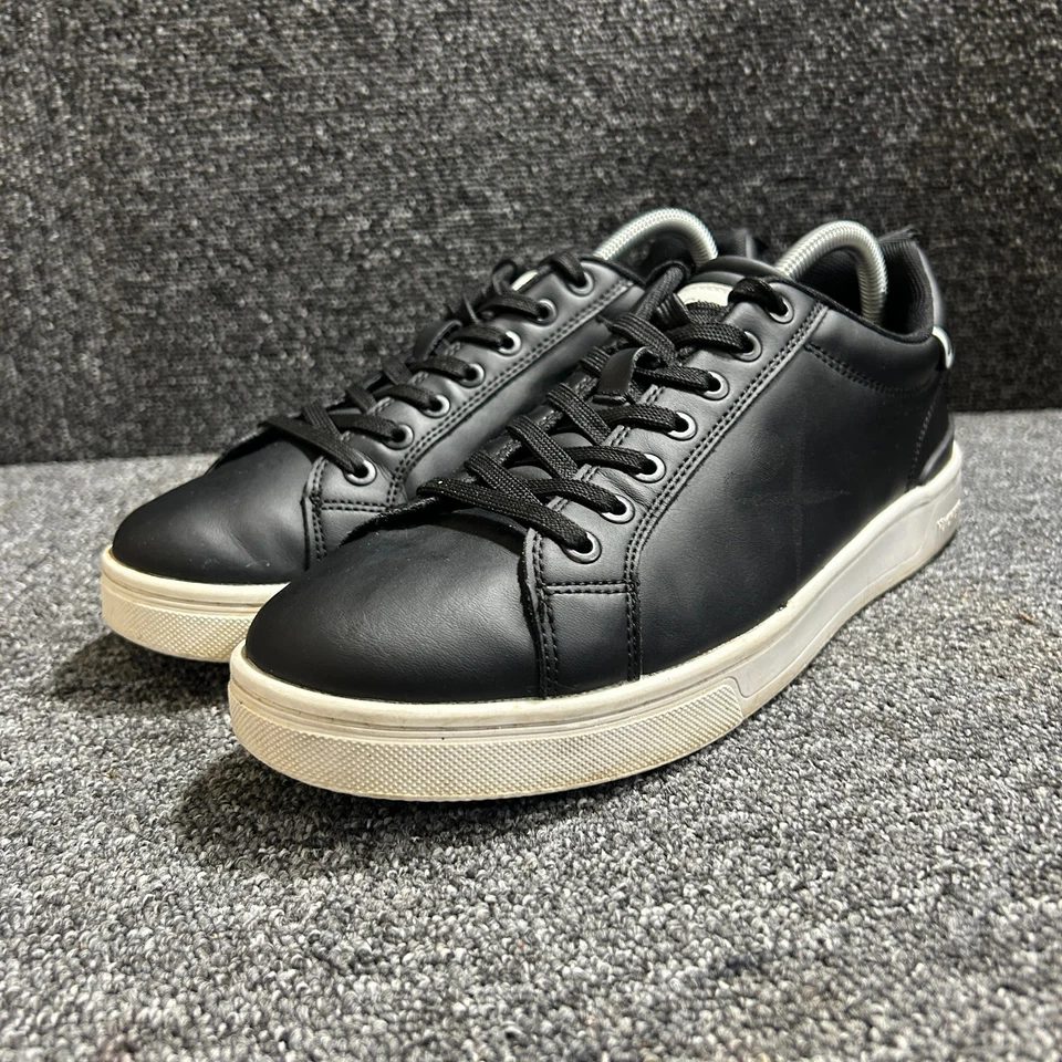 Hackett Harper Entrenadores Para Hombres Reino Unido 9 UE 43 Negro Cuero Tenis Inteligente Informal Foto 4 de 4