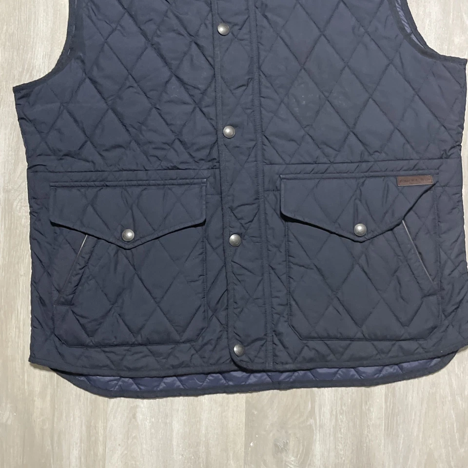 Ralph Lauren Country Navy Blue Diamond Quilted Padded Gilet Size XL - Image 4 of 4