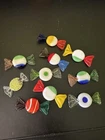 10 Pieces Vtg Wrapped Candy Art Glass Murano Style Hand Blown Mixed Color Lot