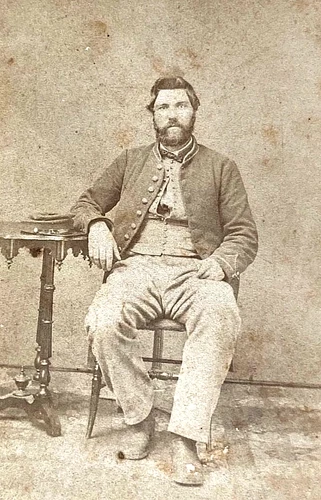 CIVIL WAR UNION 5TH INDEPENDENT IL. LIGHT ARTY. ELGIN BATT. ARTY. MAN CDV PHOTO