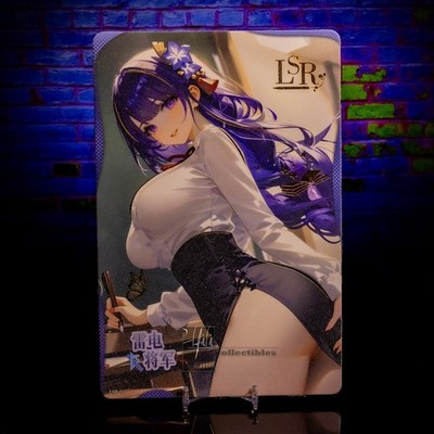 Raiden Shogun A5 Premium Waifu Trading Card Oversized Board Gold Foil SR Genshin