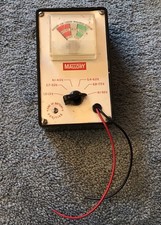 Vintage Mallory Battery Tester with A Multi-voltage Selector. Made In USA