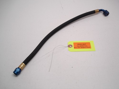 NASCAR 6an STx90° SPIGOT 3/8" x 18.5" BMRS PTFE POLY BRAIDED LINE HOSE OIL FUEL