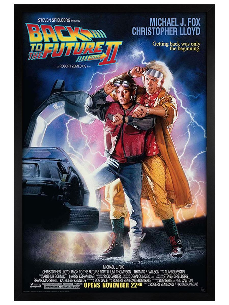 Back to the Future 2 One Sheet Maxi Poster - Black Wooden Framed