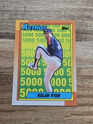 NOLAN RYAN * #4 (1990 Topps) Baseball Card * 5000 KOs * Houston Astros * HOF NM+