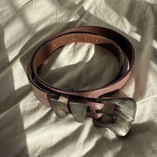 Vintage 1979 Barry Kieselstein-Cord Sterling Silver Buckle Leather Belt USA